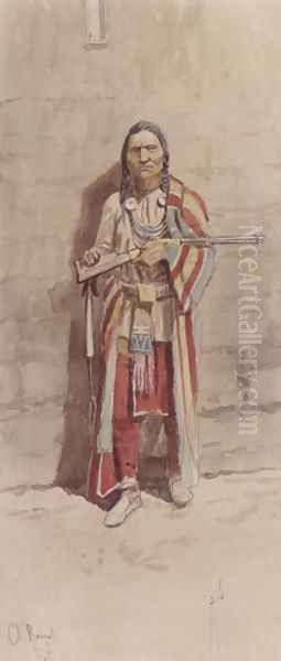 Indian With His Winchester Oil Painting by Charles Marion Russell