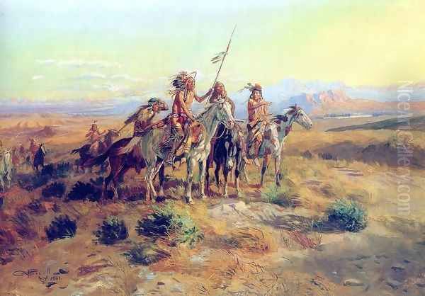 The Scouts Oil Painting by Charles Marion Russell