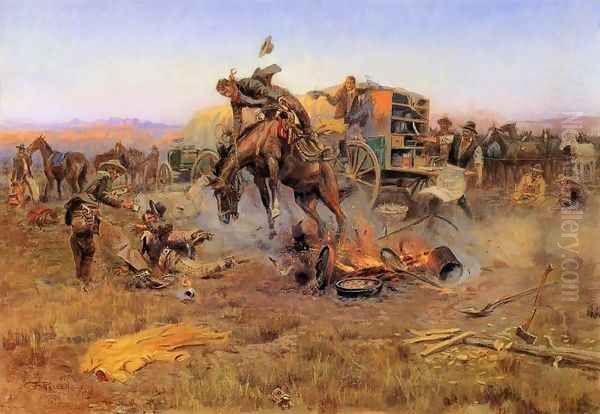 Camp Cook's Troubles Oil Painting by Charles Marion Russell