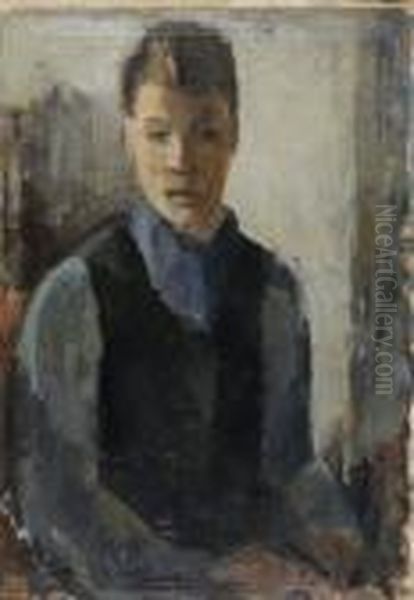 Selbstportrait,kopf Oil Painting by Albert Muller