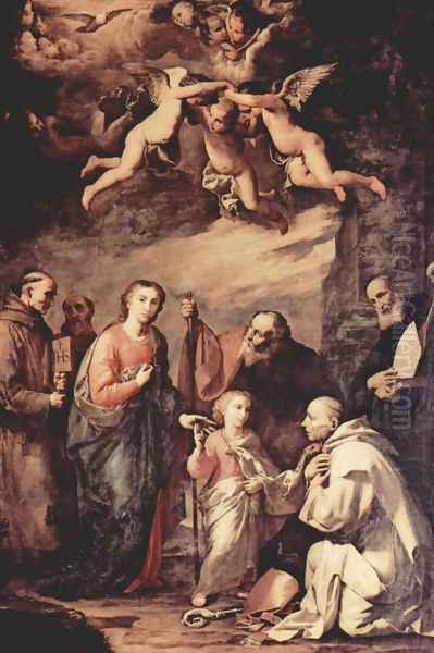 St. Bernard of Siena and St. Bonaventure and St. Elias Oil Painting by Jusepe de Ribera