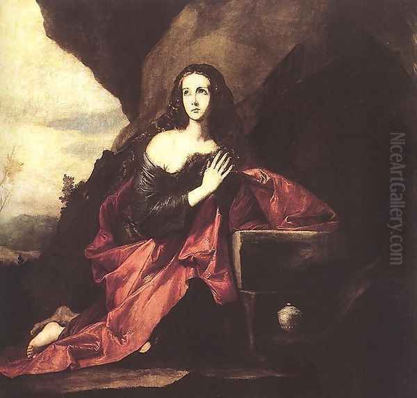 Mary Magdalene in the Desert 1640-41 Oil Painting by Jusepe de Ribera