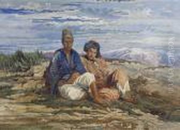 Two Figures At Rest, Turkey Oil Painting by William James Muller