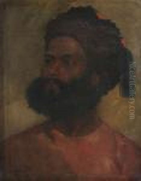 Portret Van Een Jonge, Bebaarde Oosterling Oil Painting by William James Muller