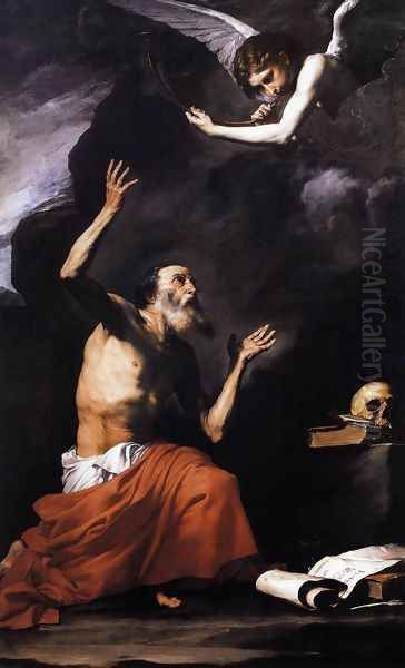 St Jerome and the Angel 1626 Oil Painting by Jusepe de Ribera