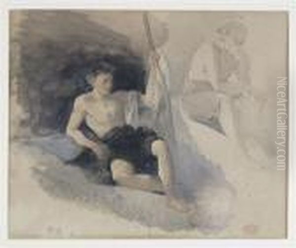 Studies Of A Shepherd Oil Painting by William James Muller