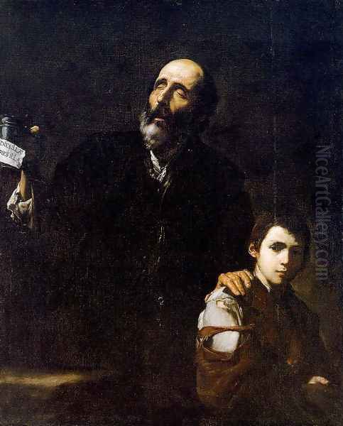 Blind Beggar and his Boy 1632 Oil Painting by Jusepe de Ribera