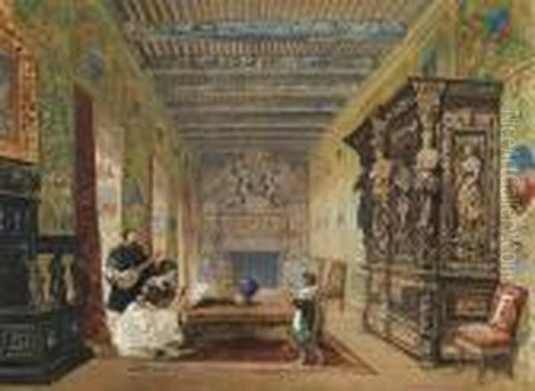 The Drawing Room At Fontainbleau Oil Painting by William James Muller