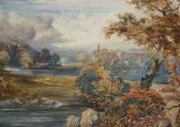 Bolton Abbey On The Wharfe, Yorkshire Oil Painting by William James Muller