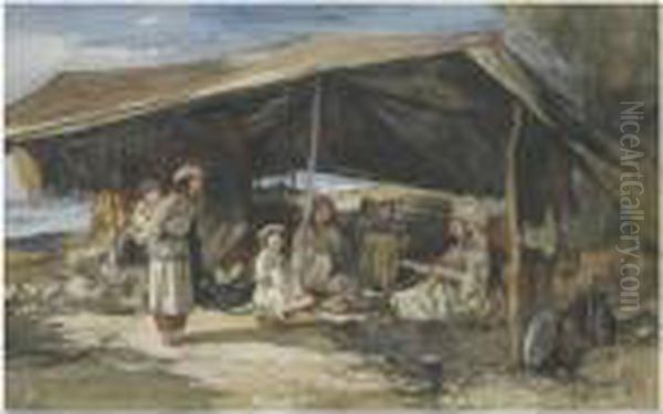 Turkomans Hut Oil Painting by William James Muller