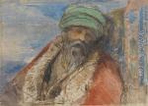 An Old Man Of Cairo Oil Painting by William James Muller