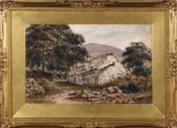 A Welsh Cottage Oil Painting by William James Muller