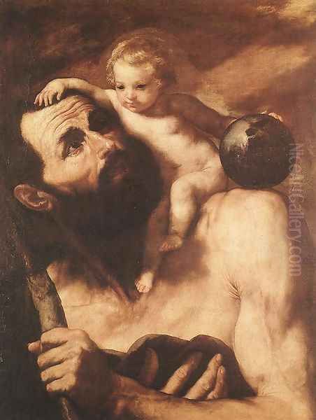 St Christopher 1637 Oil Painting by Jusepe de Ribera