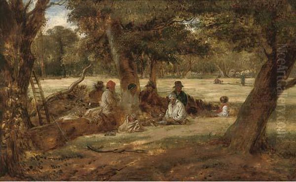 Harvest Lunch Oil Painting by William James Muller