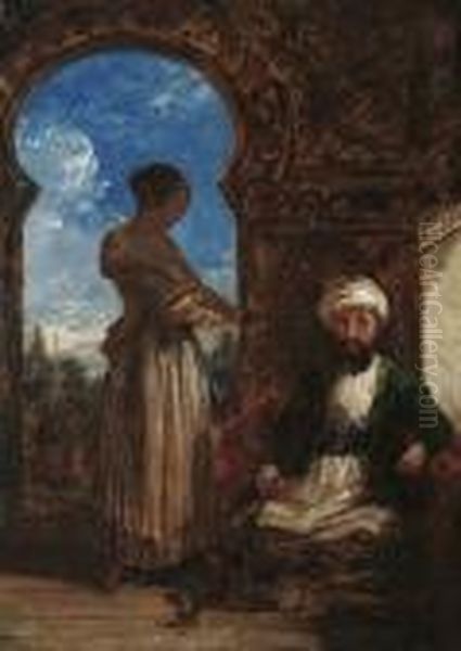 Tea In The Harem Oil Painting by William James Muller