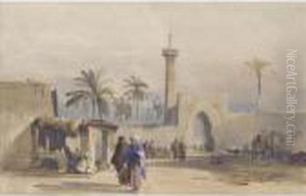 Figures By A Gateway, Cairo Oil Painting by William James Muller