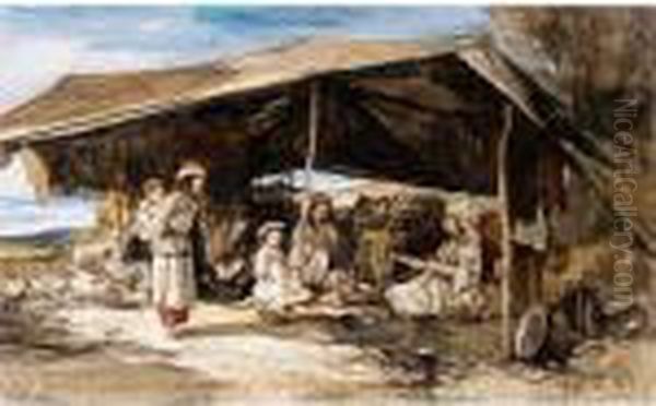 Turkomans Hut Oil Painting by William James Muller