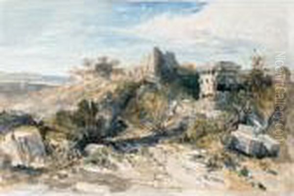 The Theatre Of Xanthus, Asia Minor Oil Painting by William James Muller