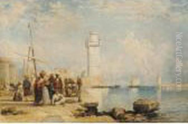 A View Of Rhodes And The Pacha's Palace Oil Painting by William James Muller