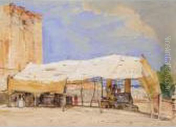 Eastern Covered Market Oil Painting by William James Muller