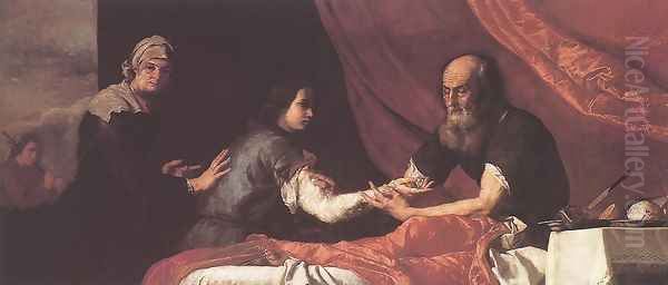 Jacob Receives Isaac's Blessing 1637 Oil Painting by Jusepe de Ribera