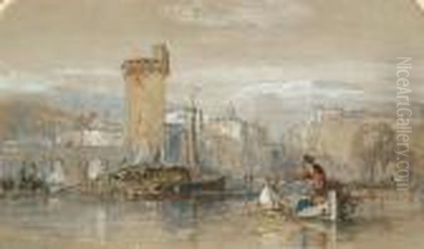 The Harbour At Rhodes Oil Painting by William James Muller