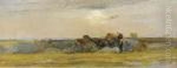 Sunrise Over Downland Oil Painting by William James Muller