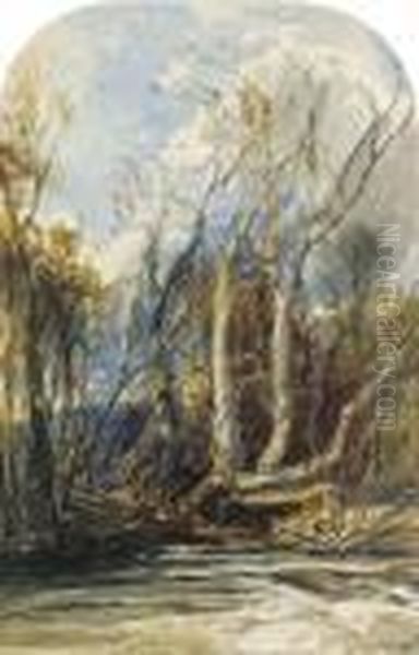 Vines On The Bank Of A River Near Masry, Asia Minor Oil Painting by William James Muller