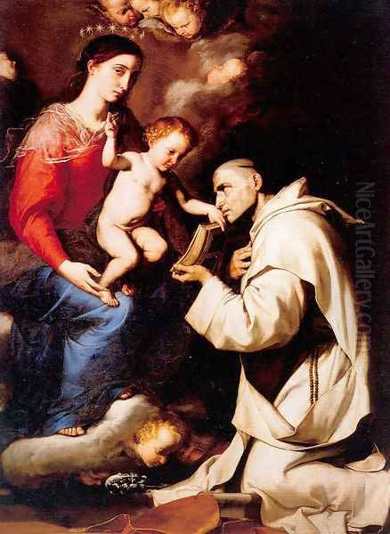 The Madonna with the Christ Child & Saint Bruno 1624 Oil Painting by Jusepe de Ribera