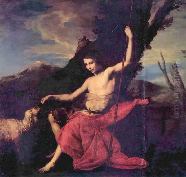 John the Baptist in the desert Oil Painting by Jusepe de Ribera