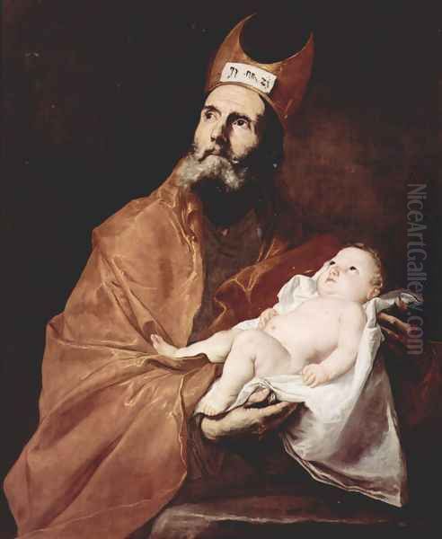 St. Simeon with the Christ child Oil Painting by Jusepe de Ribera