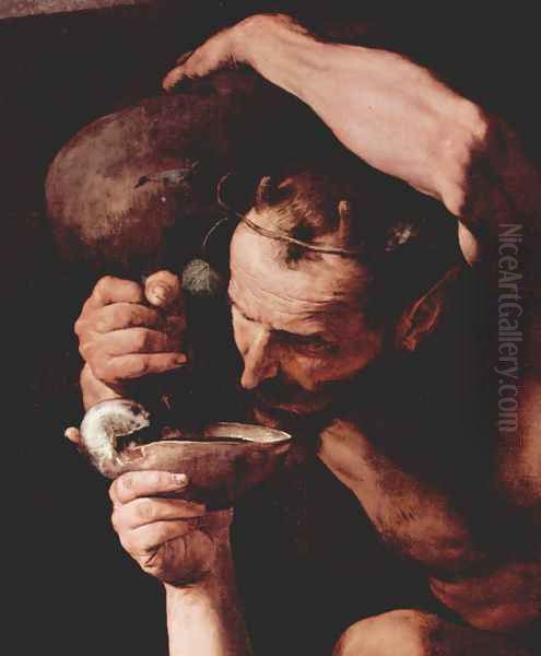 The trunkene Silenus, Detail Oil Painting by Jusepe de Ribera