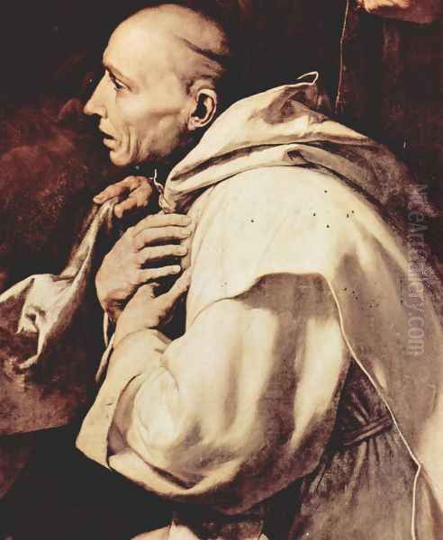 St. Bernard of Siena and St. Bonaventure and St. Elias, Detail Oil Painting by Jusepe de Ribera