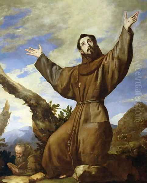 St Francis of Assisi Oil Painting by Jusepe de Ribera