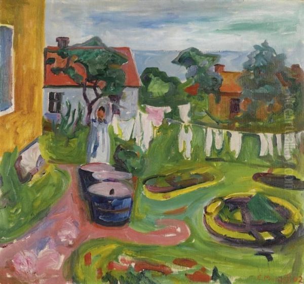 Klestork I Asgardstrand Oil Painting by Edvard Munch