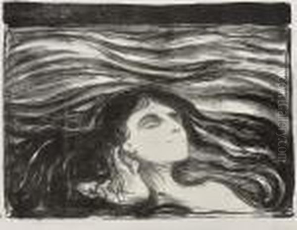 On The Waves Of Love Oil Painting by Edvard Munch