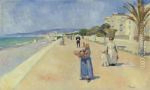 Morgen Pa Promenade Des Anglais (morning On The Promenade Des Anglais) Oil Painting by Edvard Munch