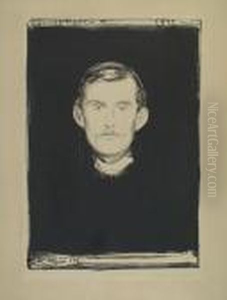 Selbstbildnis Oil Painting by Edvard Munch