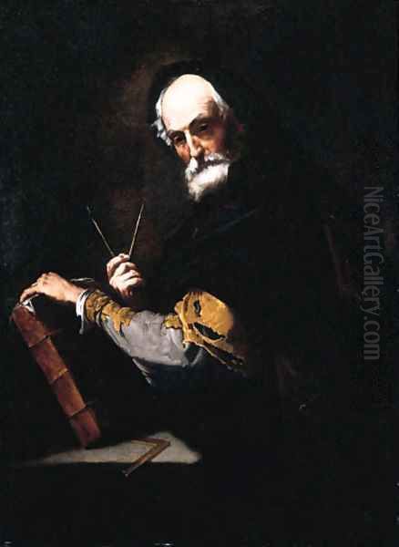 A Philosopher Oil Painting by Jusepe de Ribera