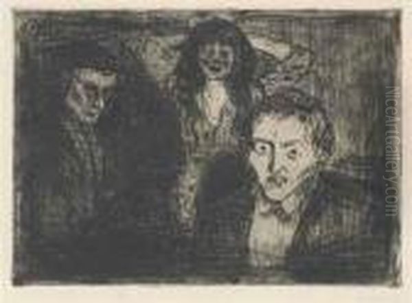 Eifersucht Oil Painting by Edvard Munch