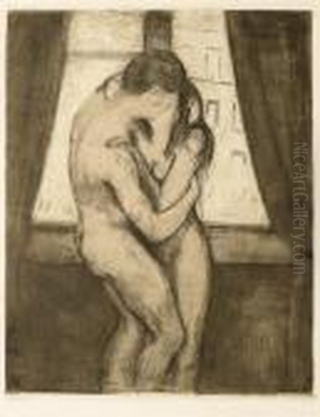 The Kiss Oil Painting by Edvard Munch