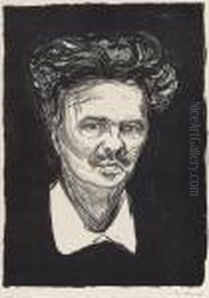 August Strindberg Oil Painting by Edvard Munch