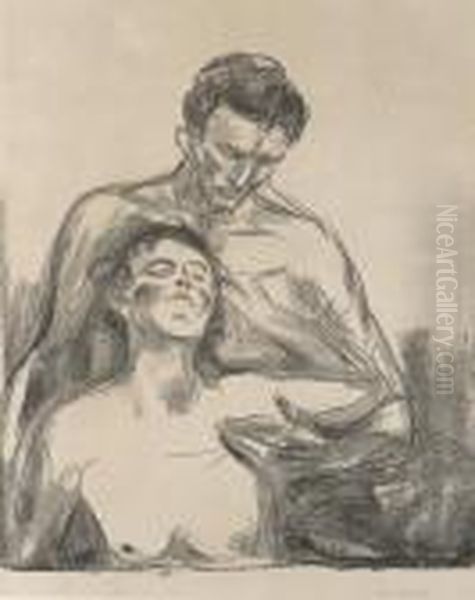 Two People Oil Painting by Edvard Munch