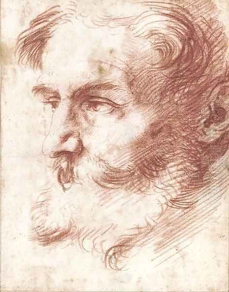 Head of a bearded man, looking to the left 2 Oil Painting by Jusepe de Ribera