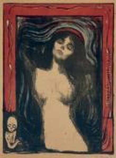 Madonna Oil Painting by Edvard Munch