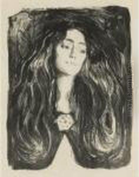 The Brooch, Eva Mudocci Oil Painting by Edvard Munch