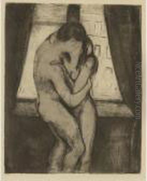 The Kiss Oil Painting by Edvard Munch