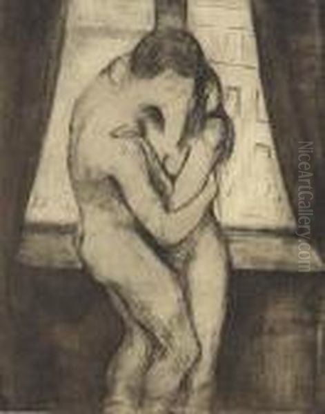 Der Kuss Oil Painting by Edvard Munch