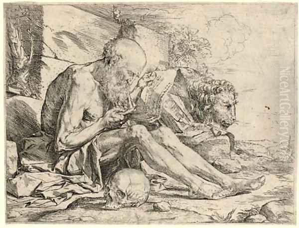 St. Jerome in the Desert (B. 3; Br. 13) Oil Painting by Jusepe de Ribera