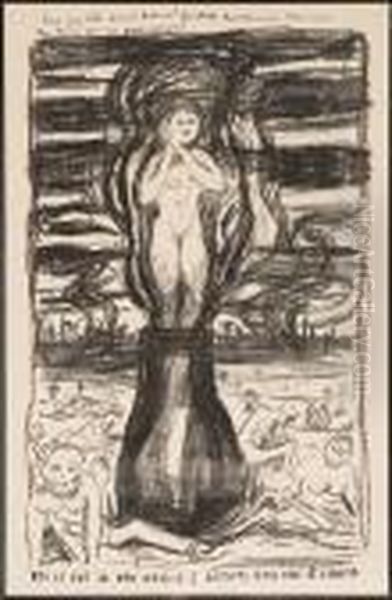 Europas Forente Stater Iii Oil Painting by Edvard Munch